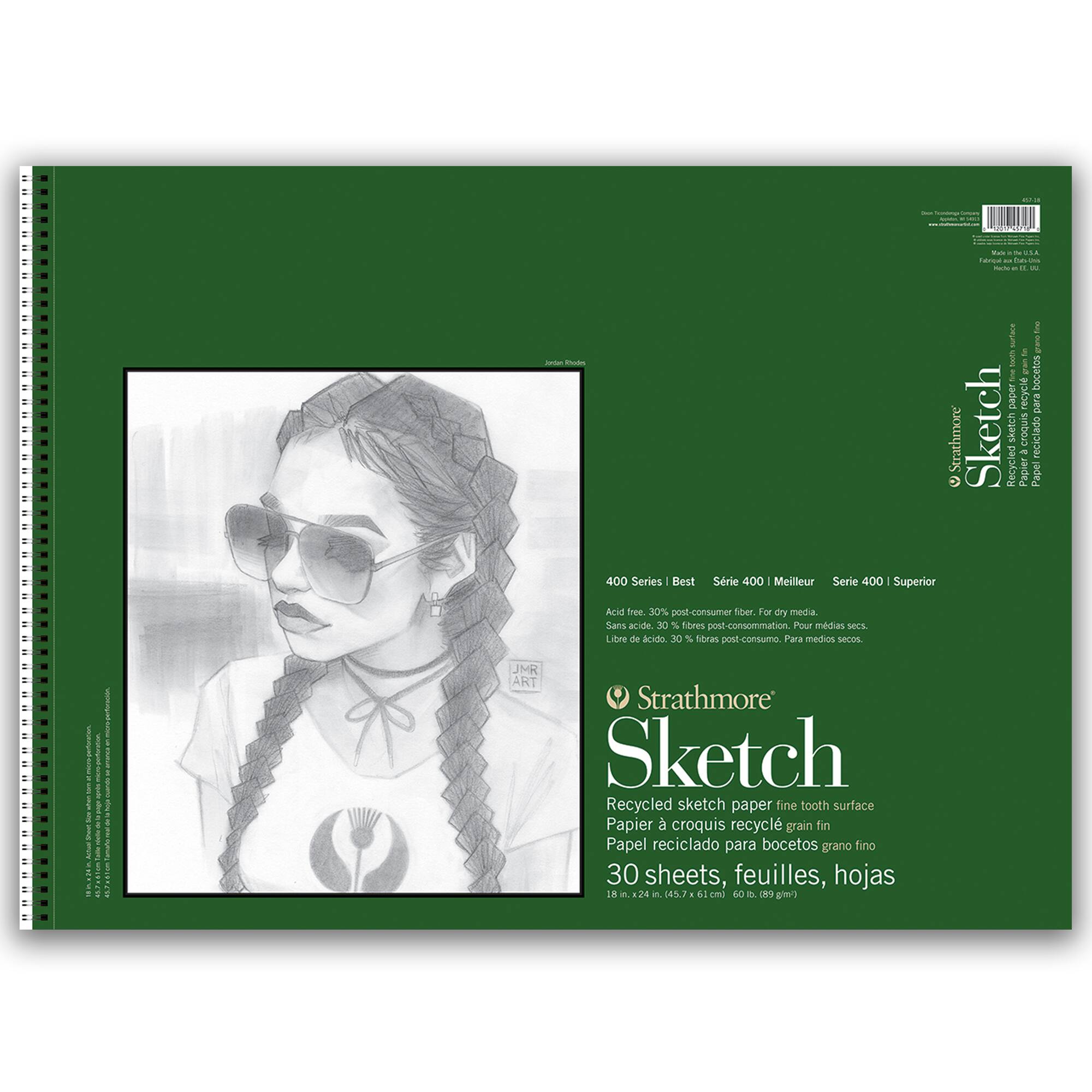 Strathmore® 400 Series Sketch Recycled Sketch Paper Pad, 18" x 24"